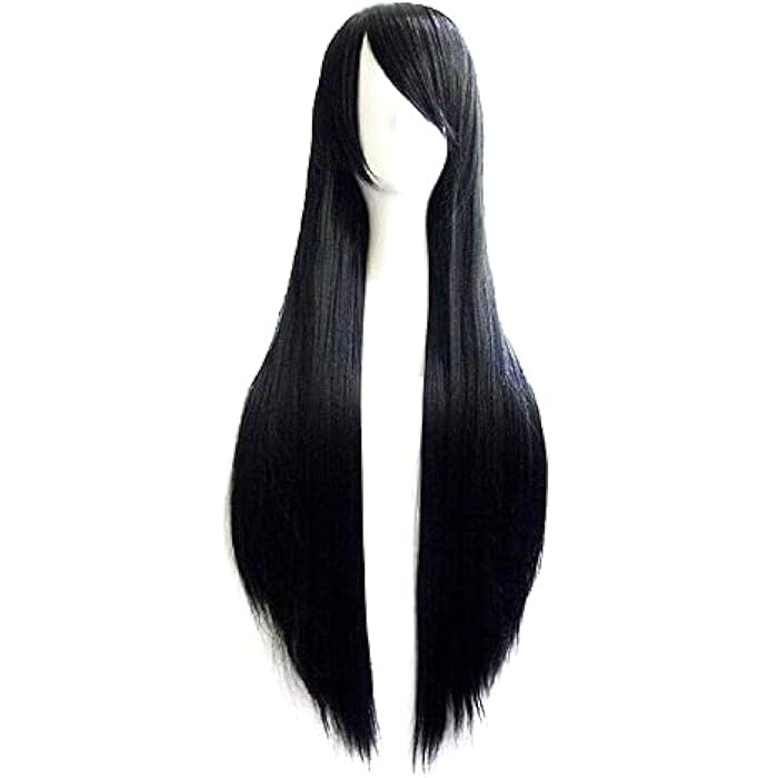 DILLARDS Black Anime Long Straight Hair 80Cm Wig - Image 2